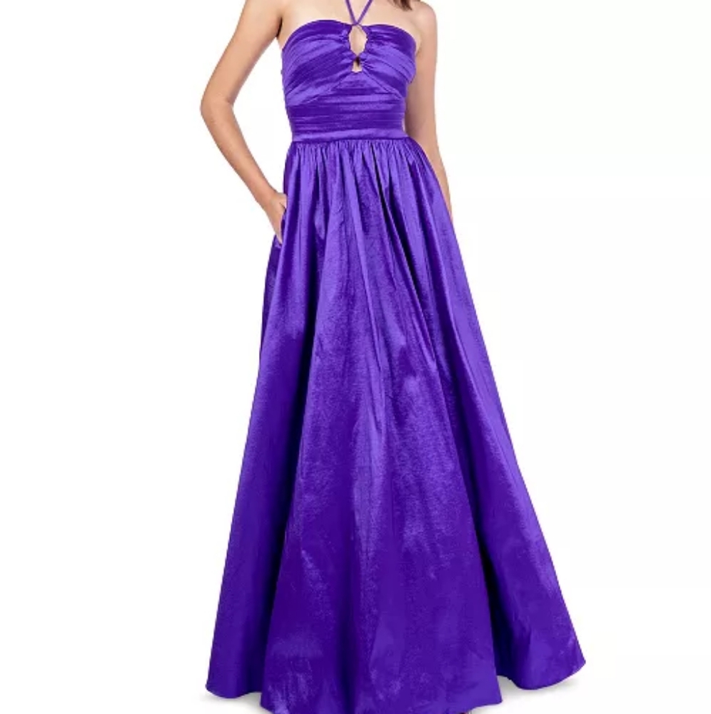 New Halter-Tie Taffeta Gown purple, junior 17/18 (size 16)